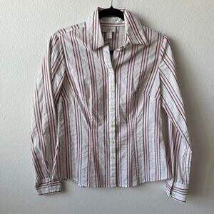 Pin Stripe Button Up Blouse